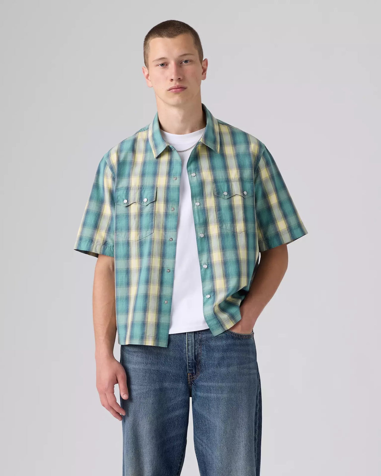 levi's® short-sleeve boxy 西部襯衫 | 男裝   005H70007S- Multicolor – Levi's 香港