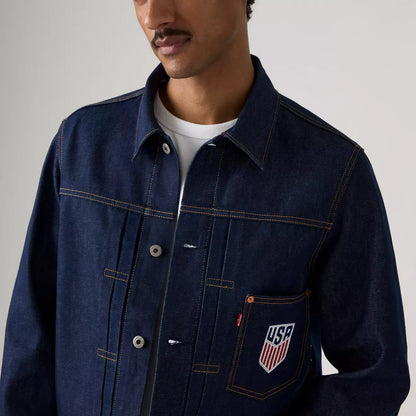 Levi’s ® U.S. Soccer 水洗海軍藍 Type I 牛仔夾克外套
