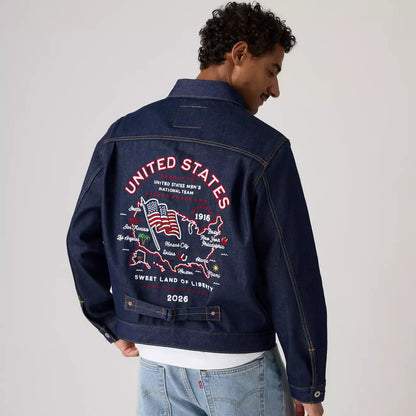 Levi’s ® U.S. Soccer 水洗海軍藍 Type I 牛仔夾克外套