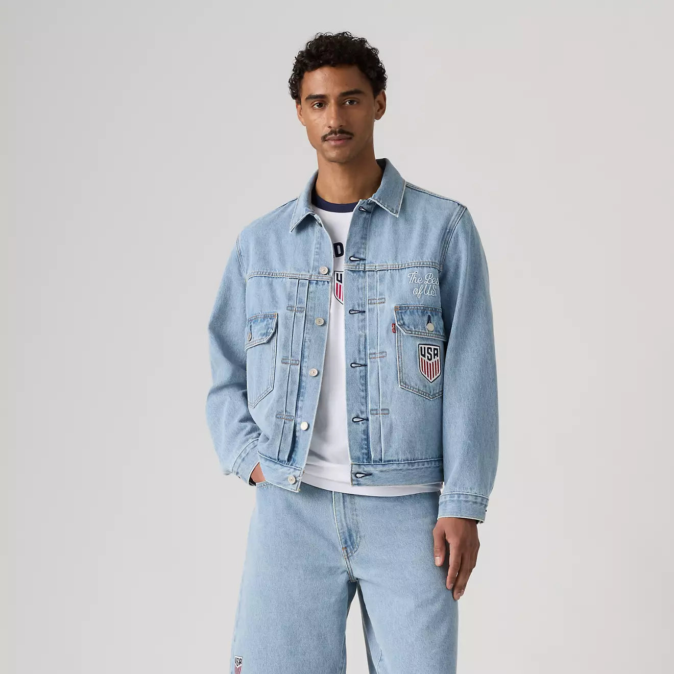 Levi’s ® U.S. Soccer 水洗淺色 Type II牛仔夾克外套