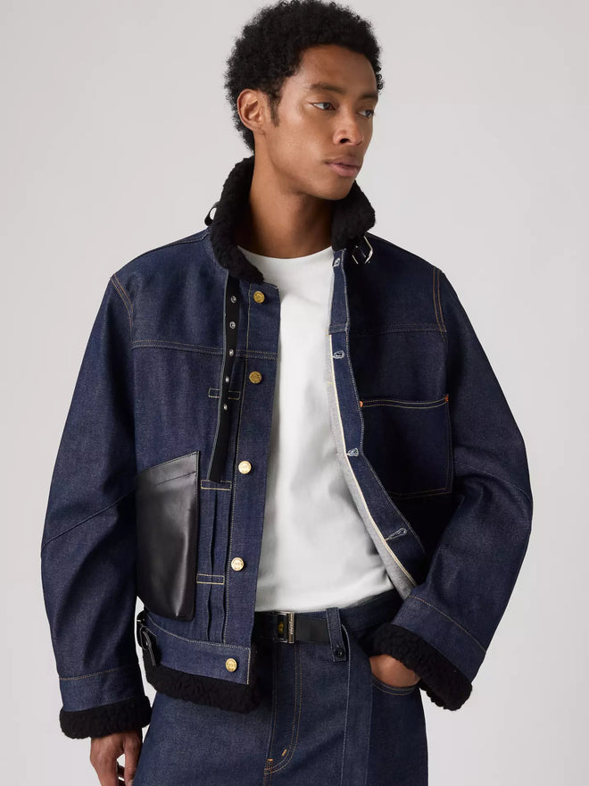 levi’s® x sacai men's sherpa 外套 008BG0002S- Medium Indigo  – Levi's 香港