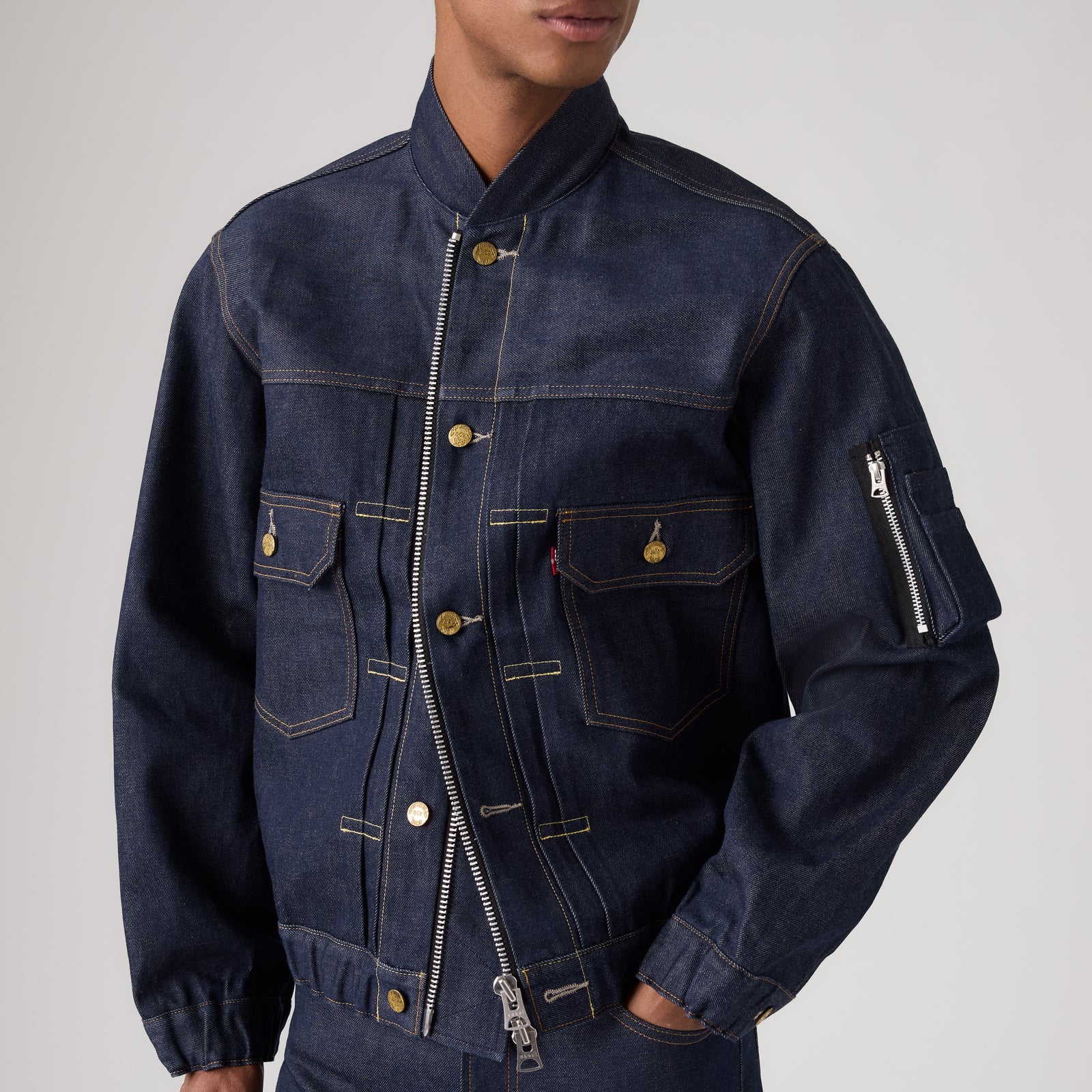 levi’s® x sacai men's blouson jacket 008BJ0001S- Dark Indigo – Levi's Hong Kong