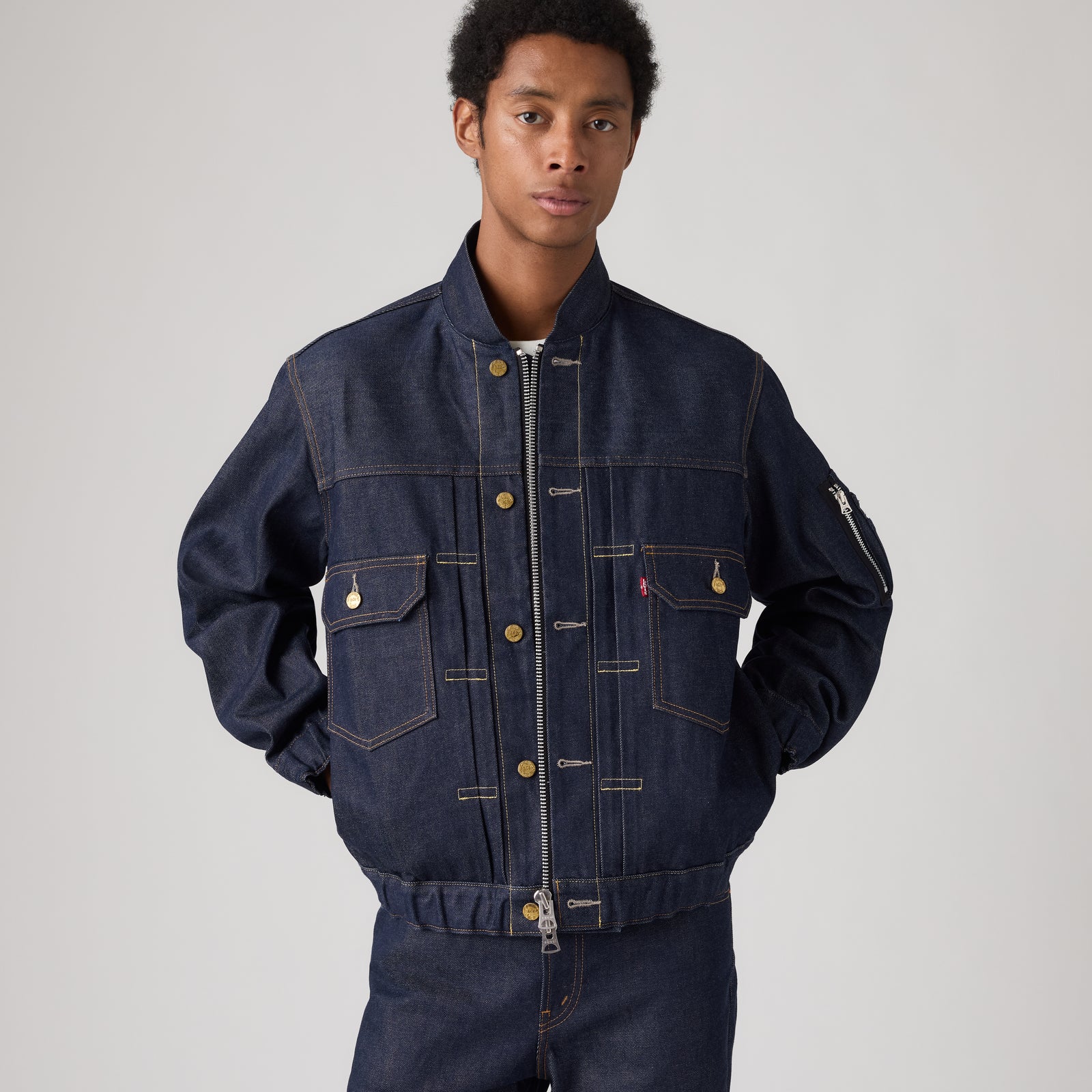 levi’s® x sacai men's blouson jacket 008BJ0001S- Dark Indigo – Levi's Hong Kong