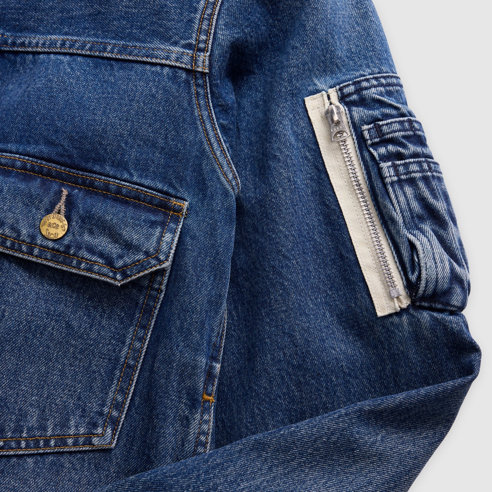 levi’s® x sacai men's blouson jacket 008BJ0002S- Medium Indigo – Levi's Hong Kong