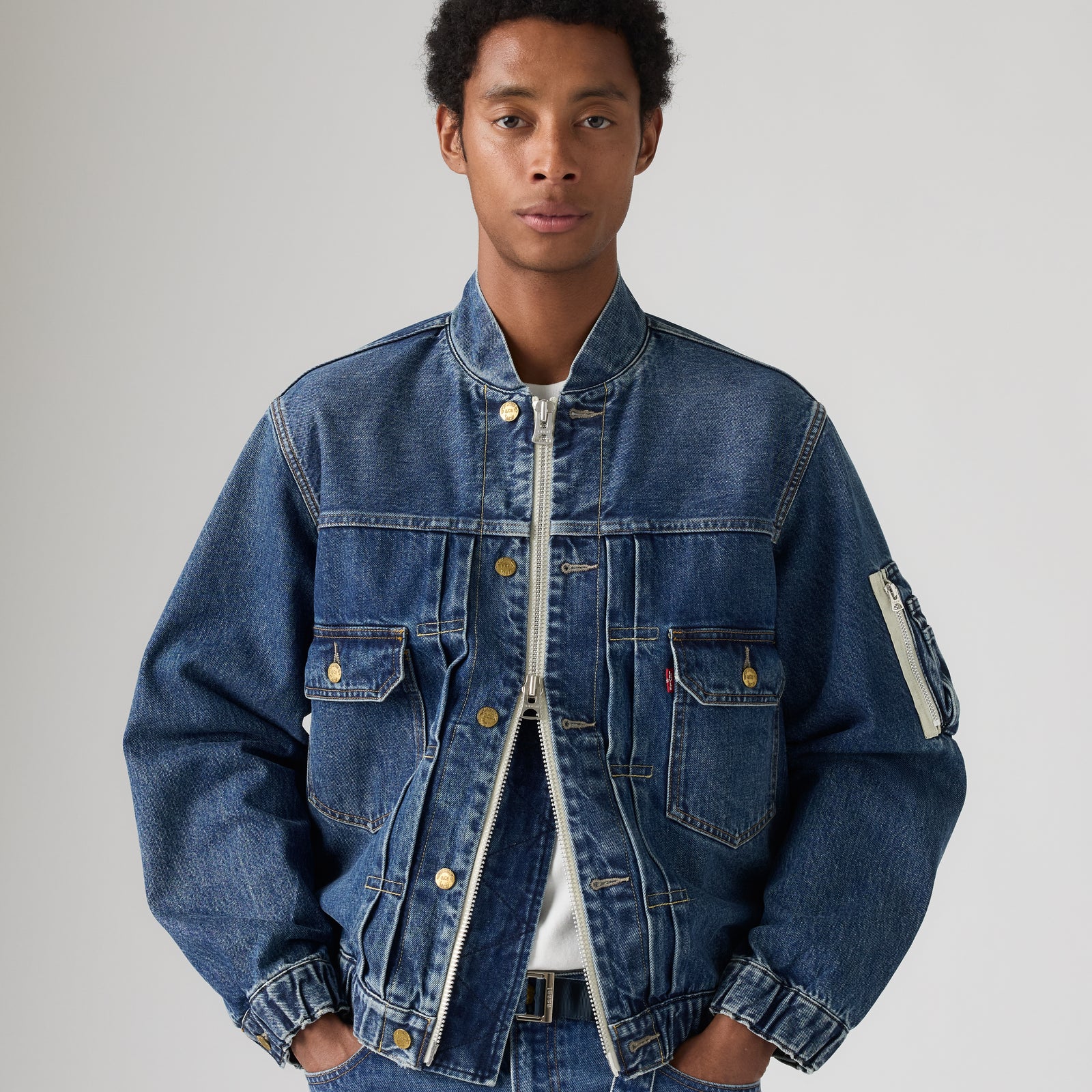 levi’s® x sacai men's blouson jacket 008BJ0002S- Medium Indigo – Levi's Hong Kong