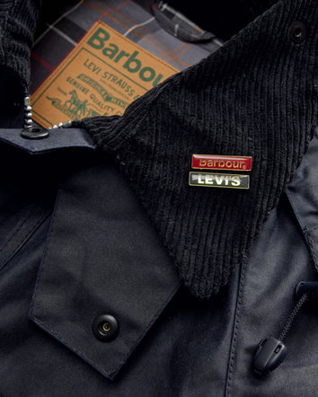 levi's® x barbour oversized bedale waxed jacket 008GL0005L- Navy  – Levi's Hong Kong