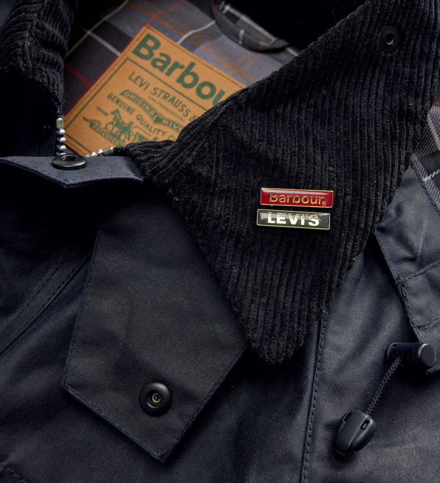 levi's® x barbour oversized bedale waxed jacket 008GL0005L- Navy – Levi's Hong Kong