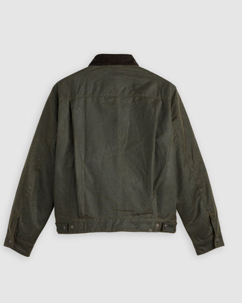 levi's® x barbour type ii waxed trucker jacket 008GN0005XS- Olive  – Levi's Hong Kong