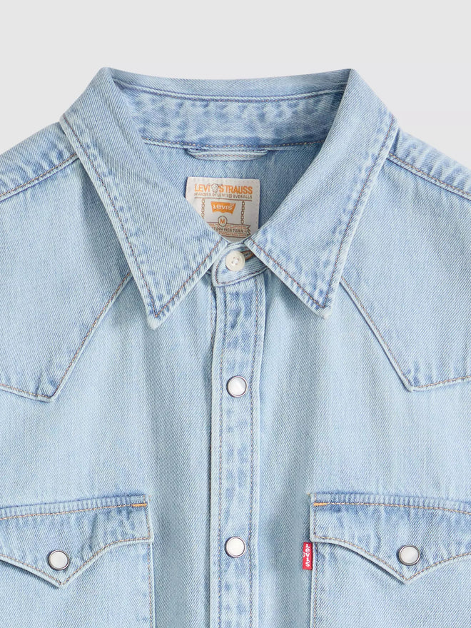 levi's® barstow 標準版型西部襯衫 | 男裝   857440118S- Medium Indigo  – Levi's 香港