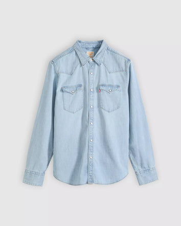 levi's® barstow 標準版型西部襯衫 | 男裝   857440118S- Medium Indigo  – Levi's 香港