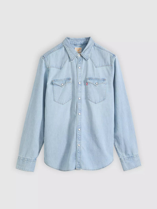 levi's® barstow 標準版型西部襯衫 | 男裝   857440118S- Medium Indigo  – Levi's 香港