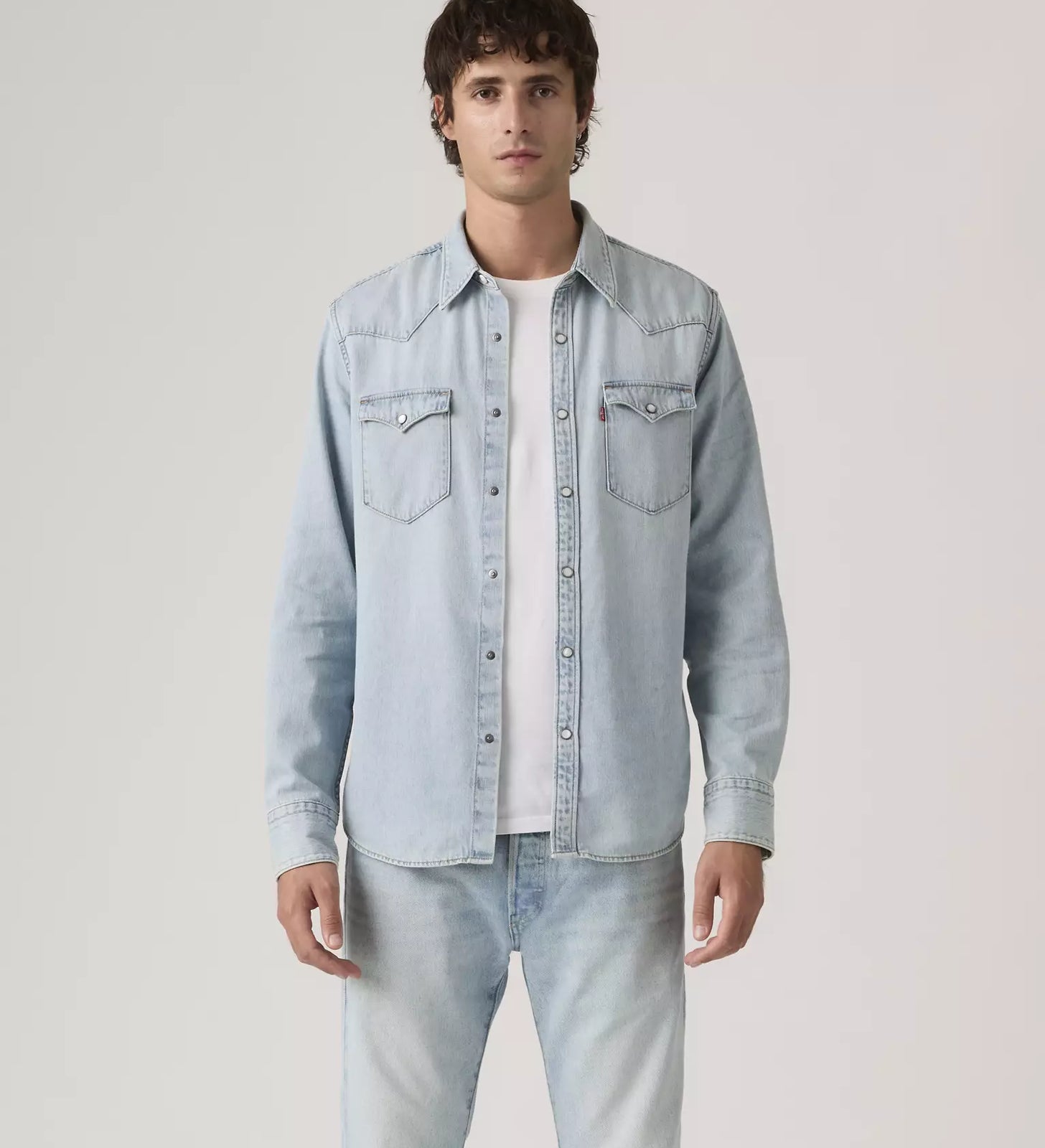 levi's® barstow 標準版型西部襯衫 | 男裝   857440118S- Medium Indigo – Levi's 香港