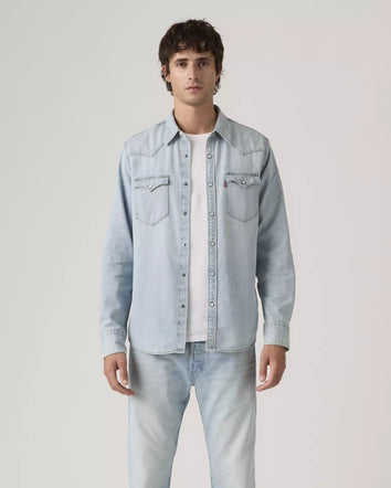 levi's® barstow 標準版型西部襯衫 | 男裝   857440118S- Medium Indigo  – Levi's 香港