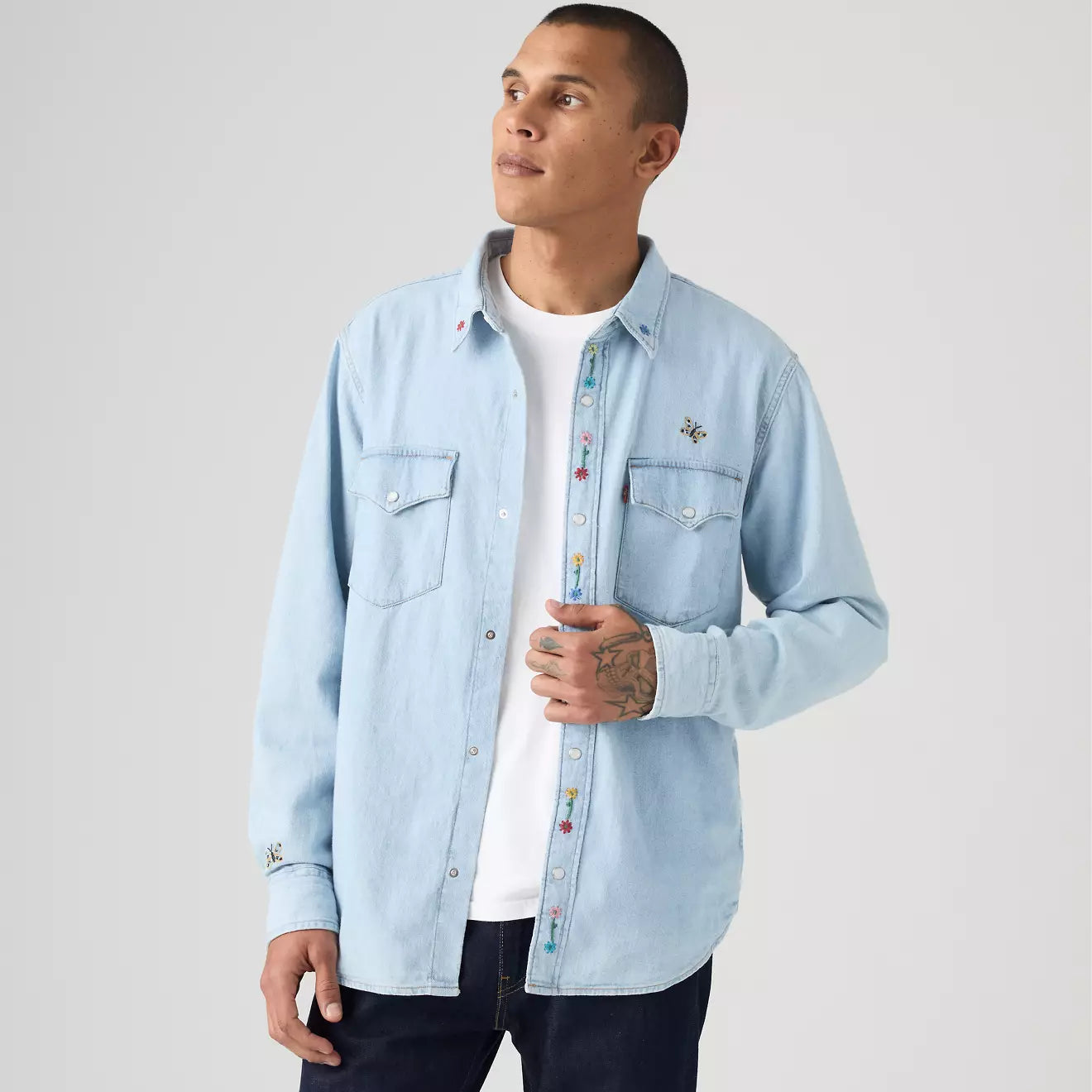 levi's® relaxed fit western 恤衫 | 男裝 A19190076S- Medium Indigo – Levi's 香港