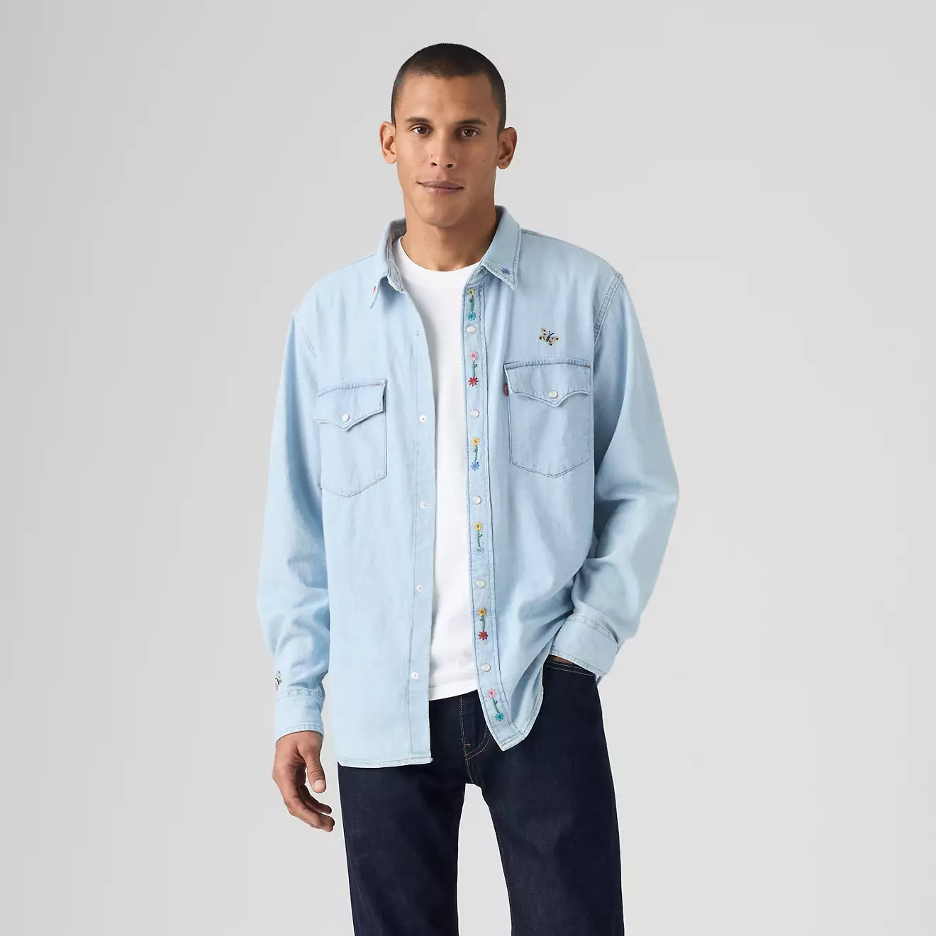 levi's® relaxed fit western 恤衫 | 男裝 A19190076S- Medium Indigo – Levi's 香港