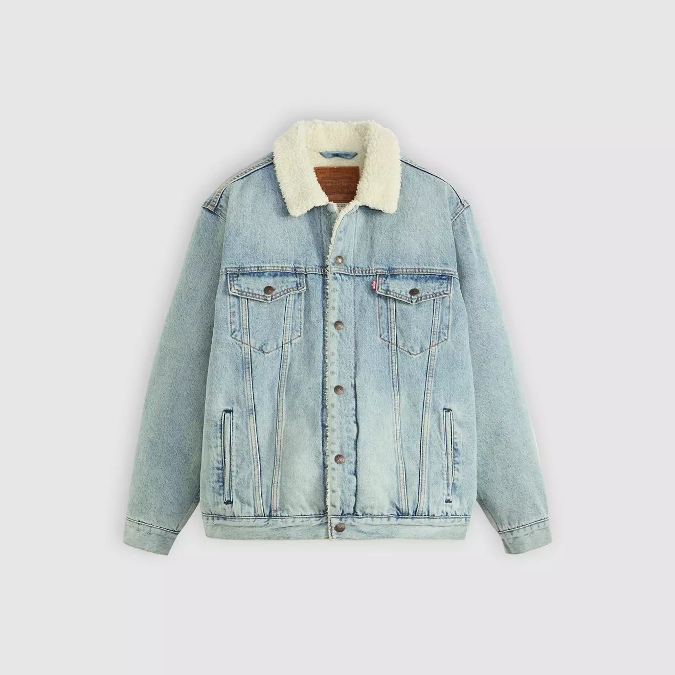 levi's® relaxed sherpa trucker 寬鬆羊毛外套 | 男裝   A57840026XS- Light Indigo – Levi's 香港