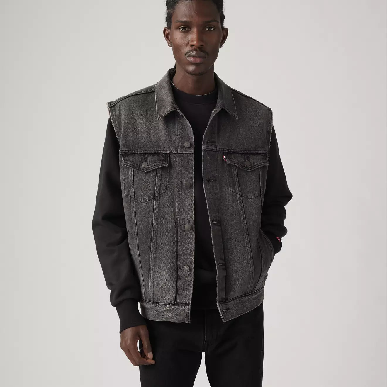 levi's® men's relaxed trucker vest A57890001S- Black – Levi's Hong Kong