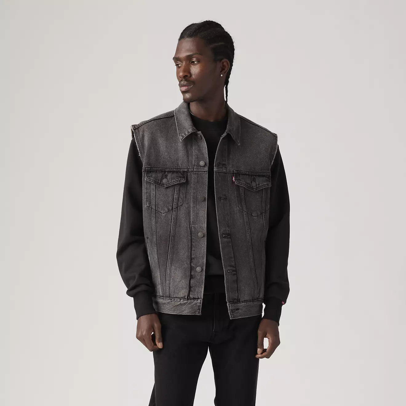 levi's® men's relaxed trucker vest A57890001S- Black – Levi's Hong Kong
