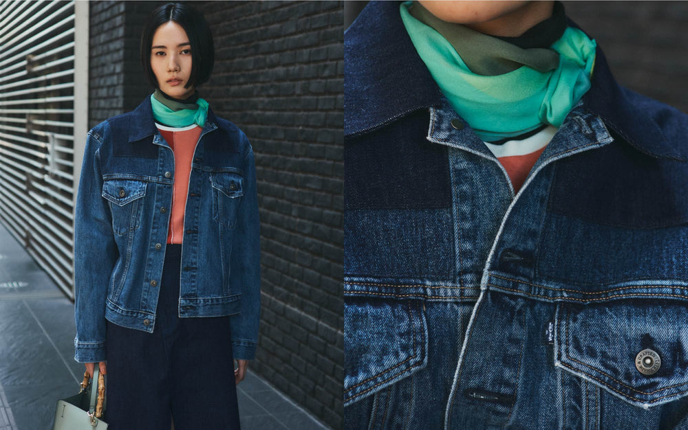 Woman styled in Levi's Denim On Denim series denim jacket - Levi's Hong Kong