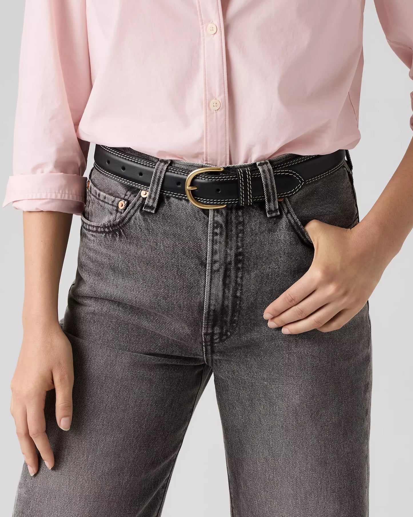 Levi's® Olivia Classic Feather Edge 經典羽邊皮帶 | 女裝  