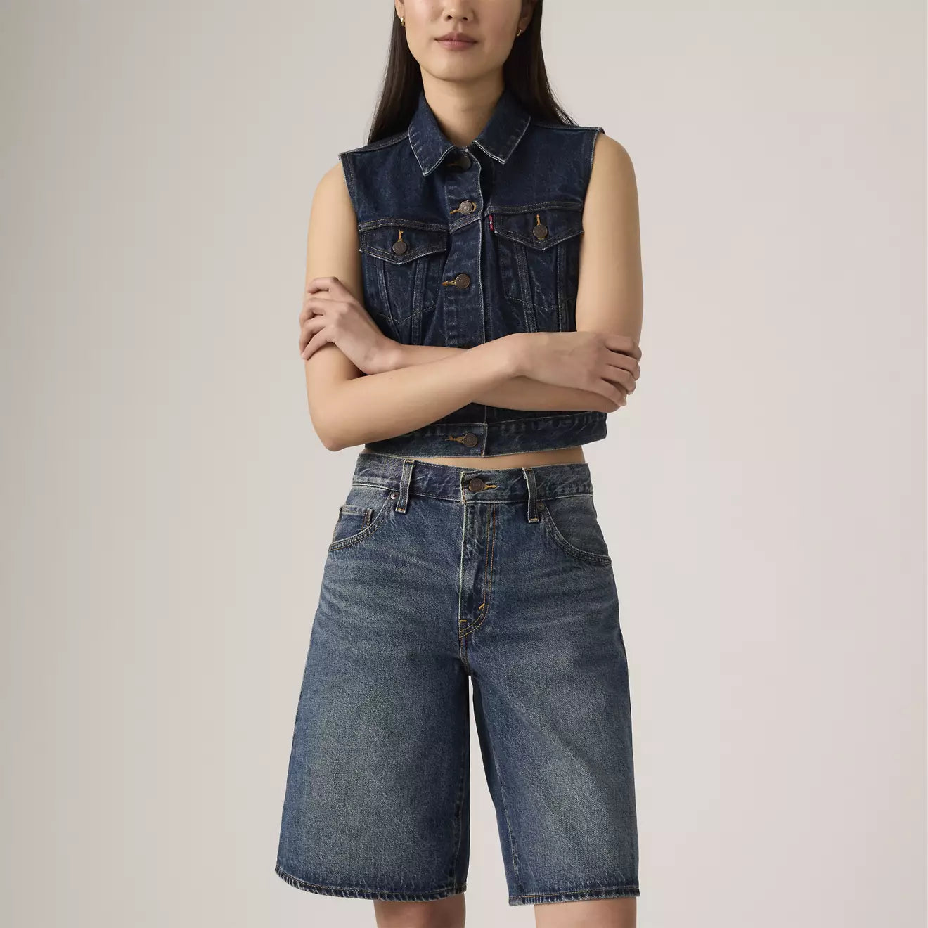 levi's® women's baggy dad jorts 000MJ000825- Dark Indigo – Levi's Hong Kong