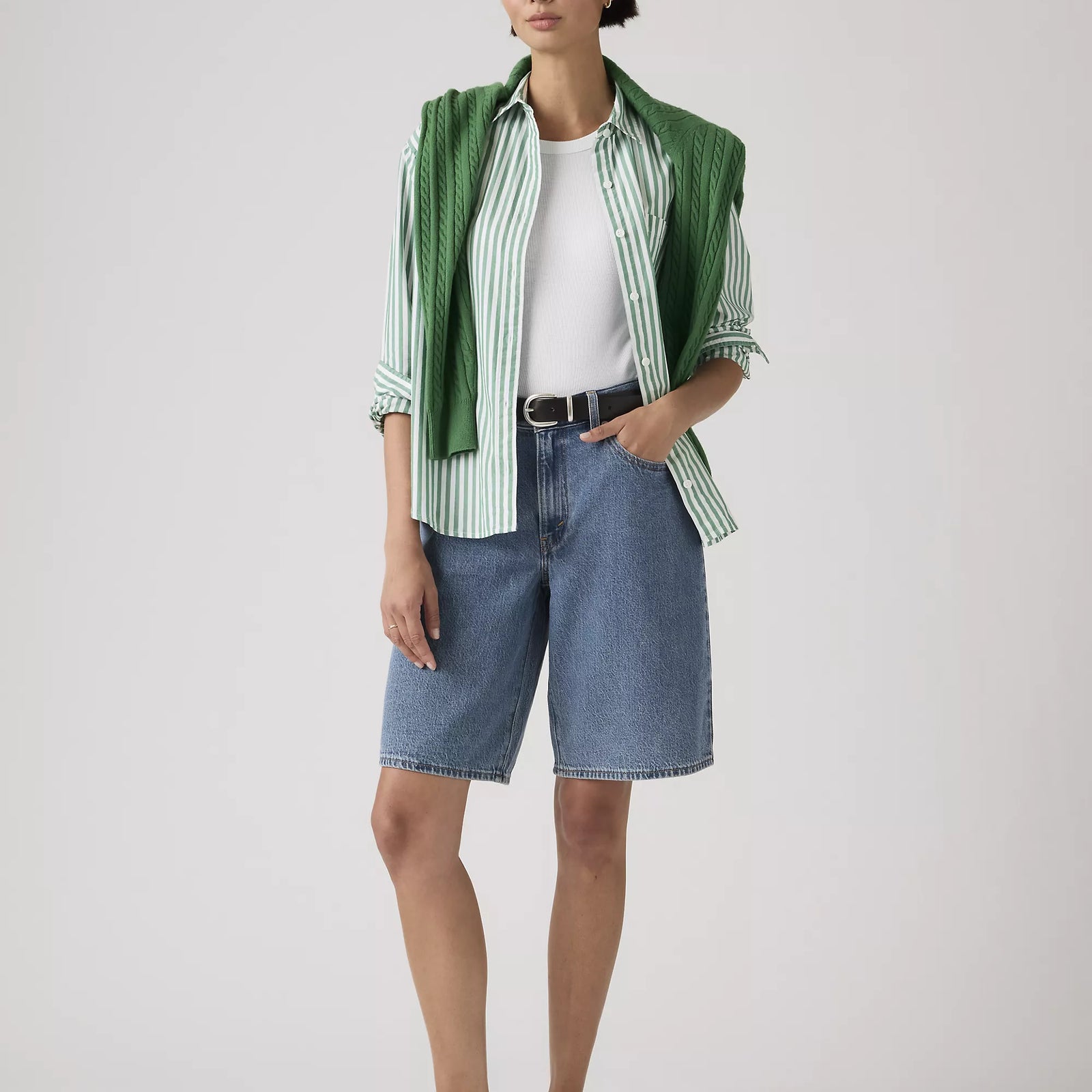 levi's® women's baggy dad 寬鬆老爹牛仔短褲 | 女裝   000MJ001624- Medium Indigo – Levi's 香港