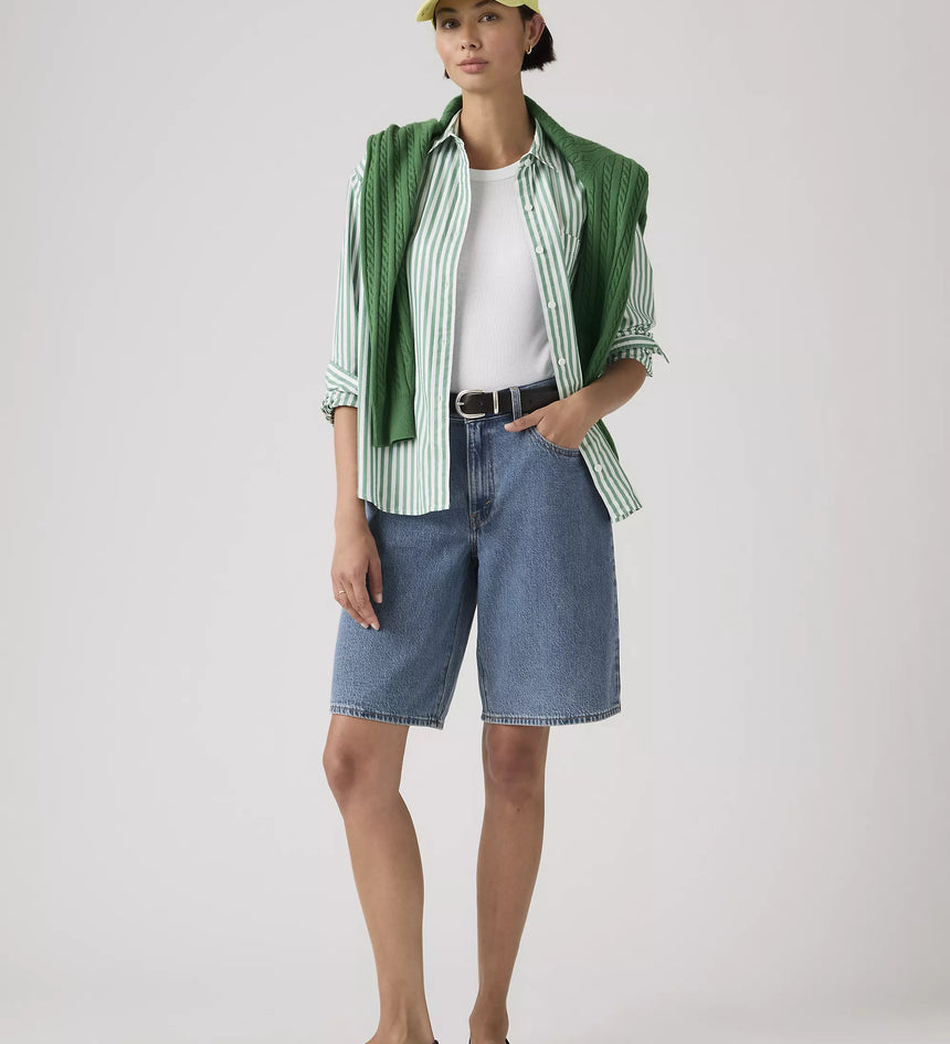 levi's® women's baggy dad 寬鬆老爹牛仔短褲 | 女裝   000MJ001624- Medium Indigo – Levi's 香港