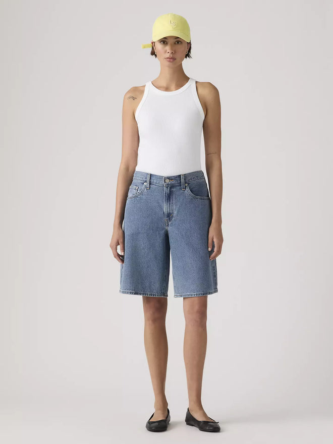 levi's® women's baggy dad 寬鬆老爹牛仔短褲 | 女裝   000MJ001624- Medium Indigo  – Levi's 香港