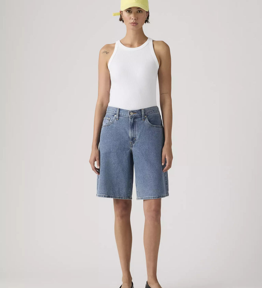 levi's® women's baggy dad 寬鬆老爹牛仔短褲 | 女裝   000MJ001624- Medium Indigo – Levi's 香港