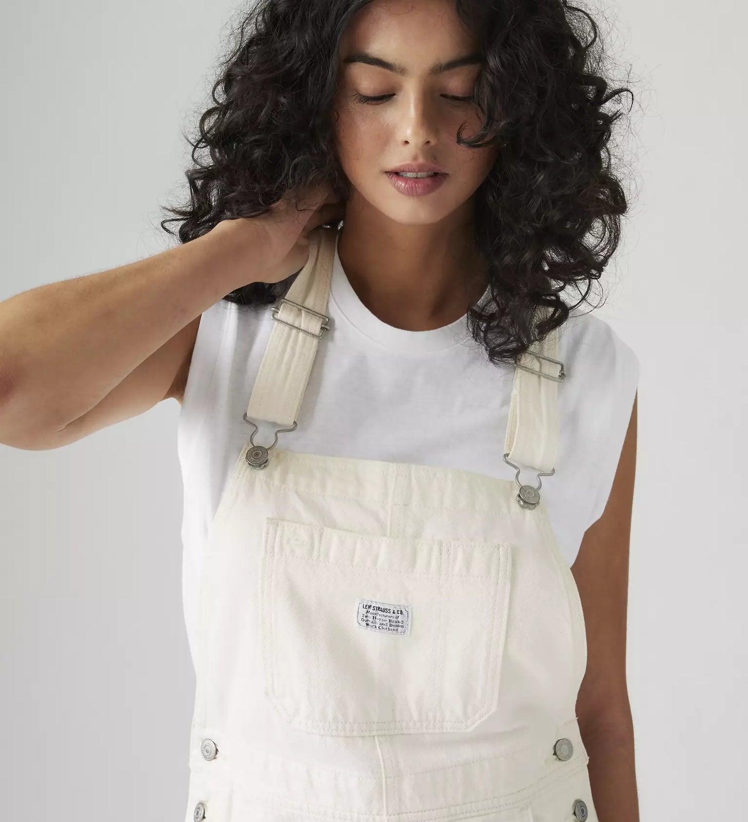 levi's® women's utility 工裝連身短褲 | 女裝   001UY0007XXS- White – Levi's 香港