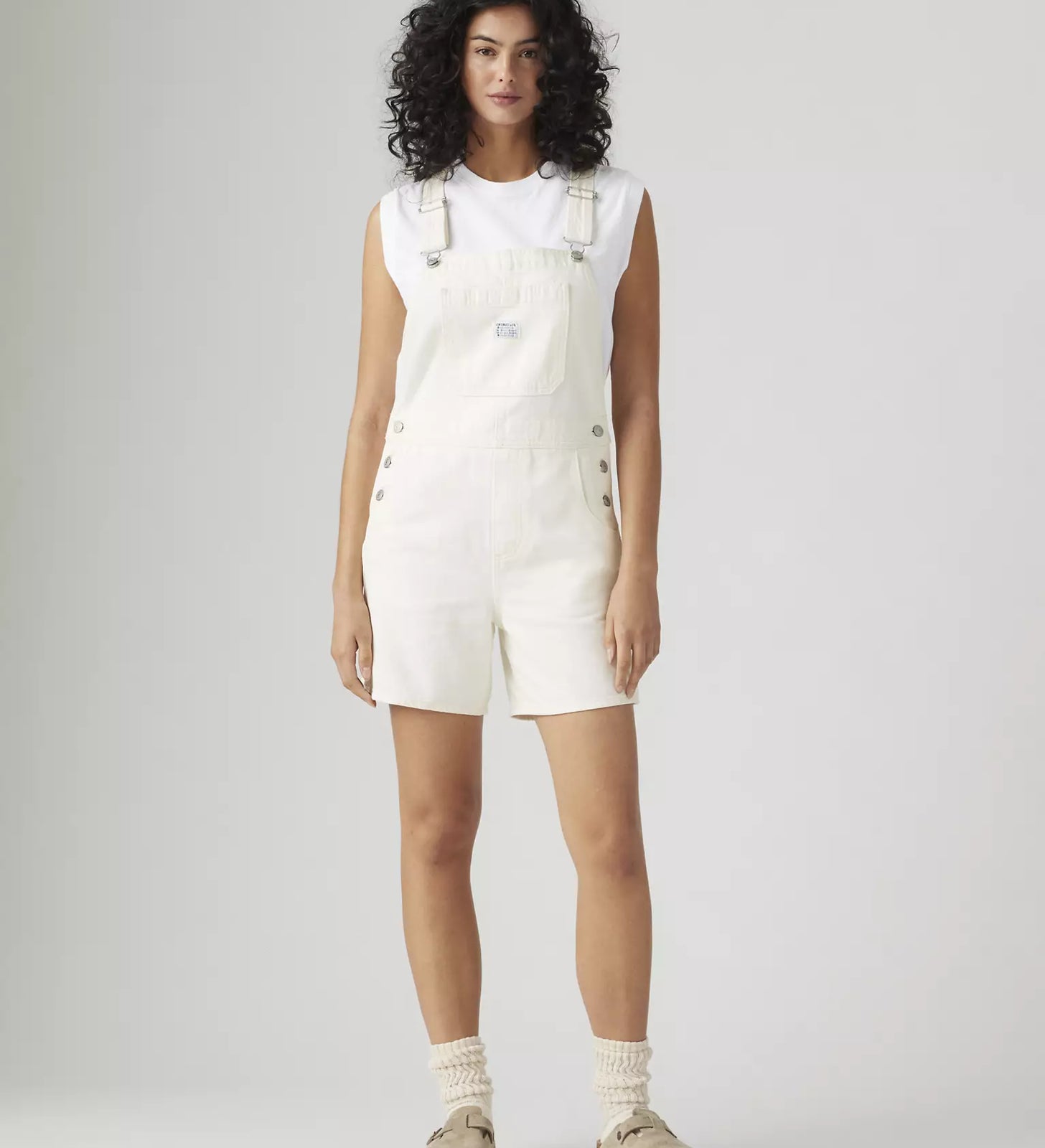 levi's® women's utility 工裝連身短褲 | 女裝   001UY0007XXS- White – Levi's 香港