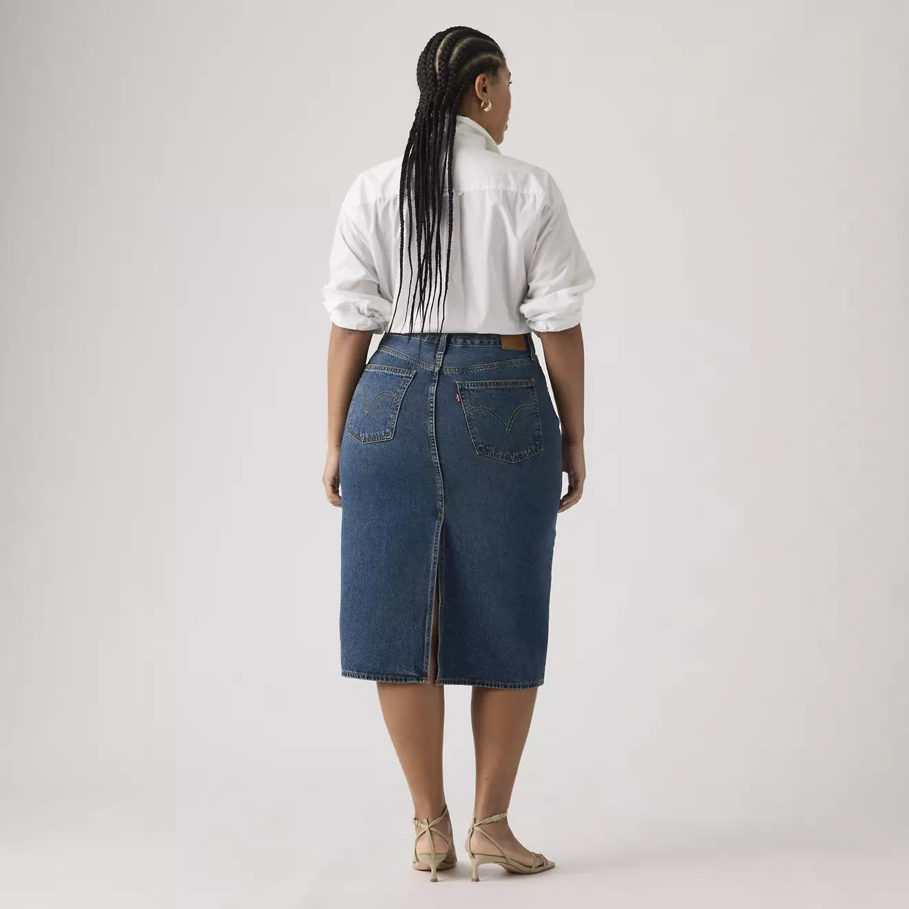levi's® high-rise back slit 裙 | 女裝 001VH000625- Medium Indigo – Levi's 香港