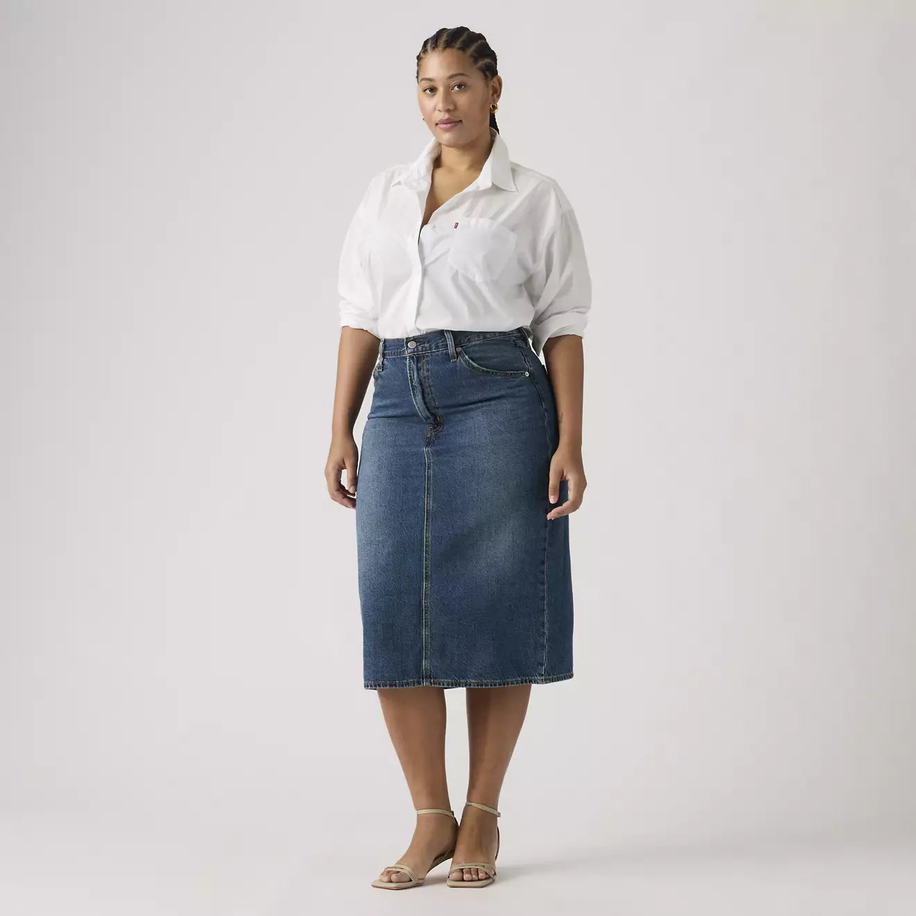 levi's® high-rise back slit 裙 | 女裝 001VH000625- Medium Indigo – Levi's 香港