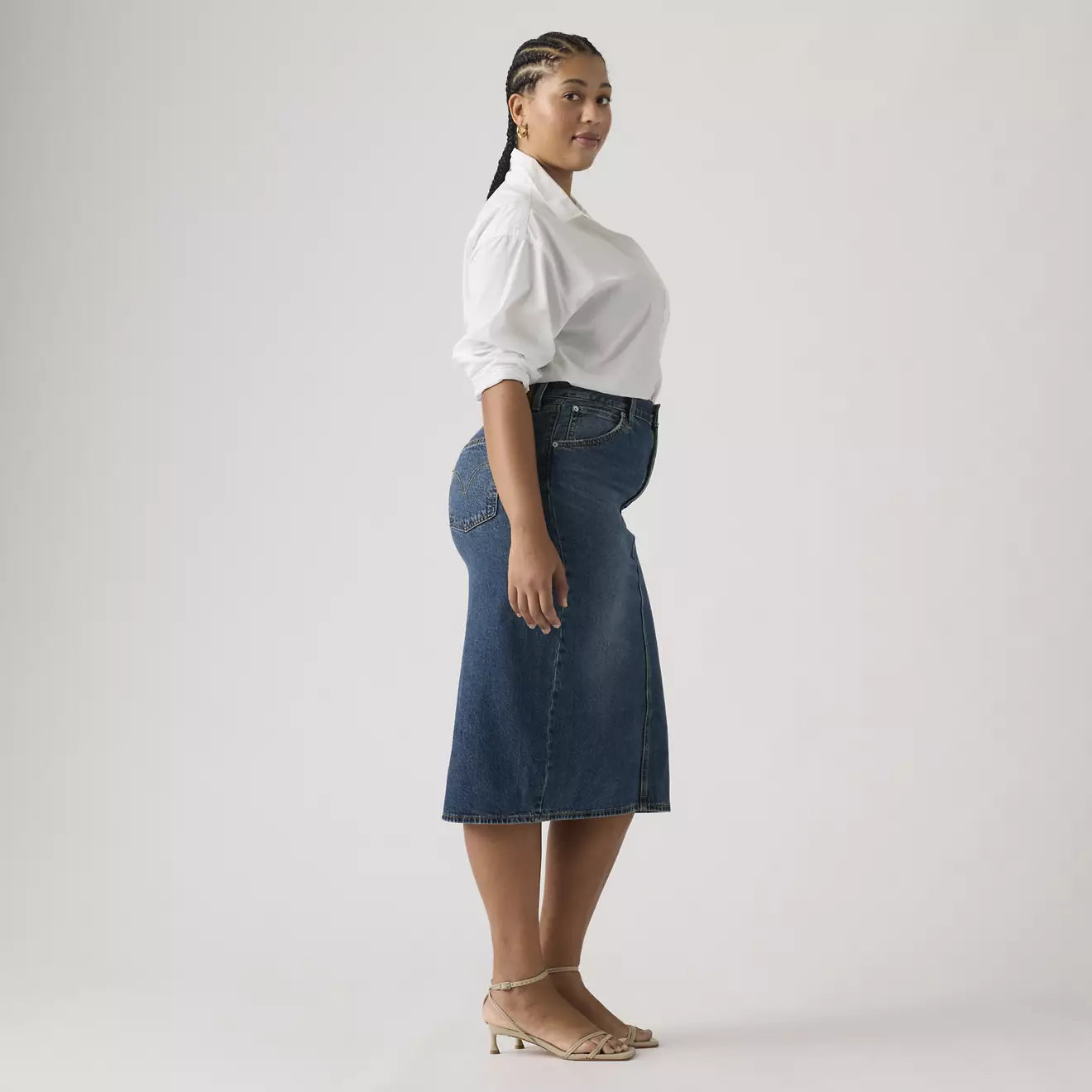 levi's® high-rise back slit 裙 | 女裝 001VH000625- Medium Indigo – Levi's 香港