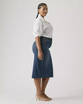 levi's® high-rise back slit 裙 | 女裝 001VH000625- Medium Indigo  – Levi's 香港