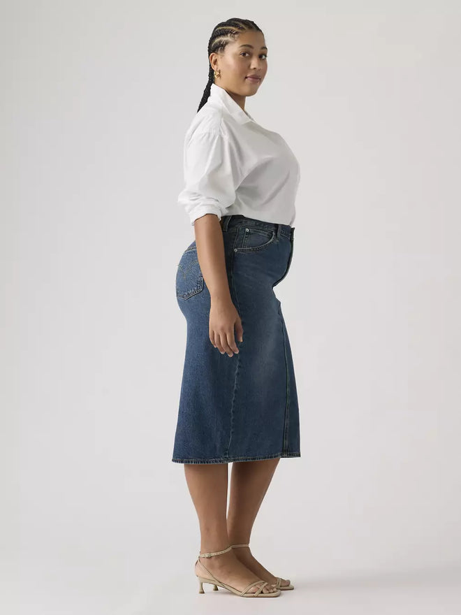 levi's® high-rise back slit 裙 | 女裝 001VH000625- Medium Indigo  – Levi's 香港