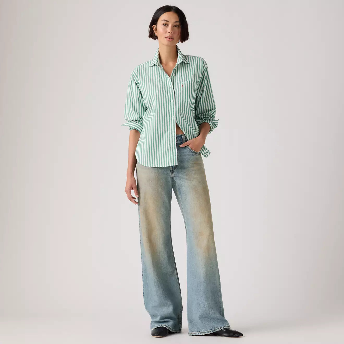 rosé's style levi's® women's loose boot jeans 005DO00472329 Medium Indigo – Levi's Hong Kong