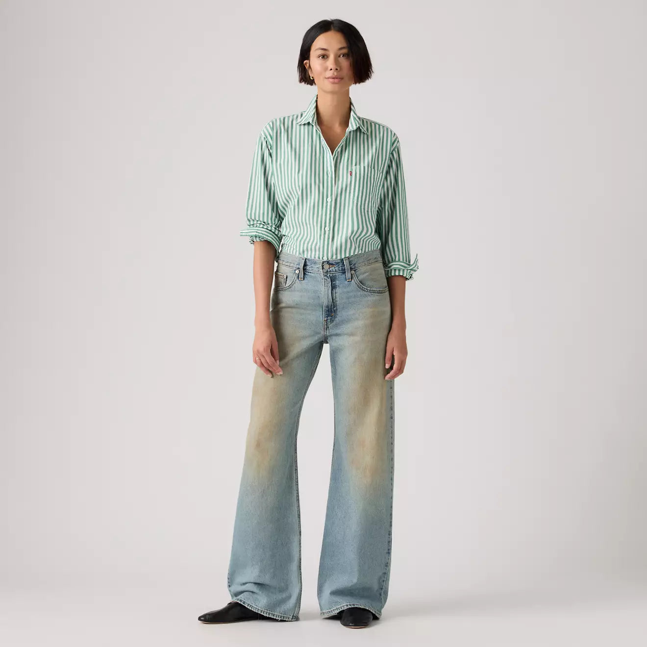 rosé's style levi's® women's loose boot jeans 005DO00472329 Medium Indigo – Levi's Hong Kong