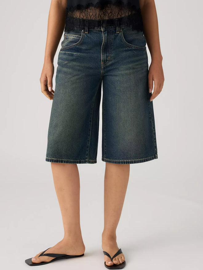 levi's® super baggy 超寬鬆牛仔短褲 | 女裝 005DT001723- Medium Indigo  – Levi's 香港