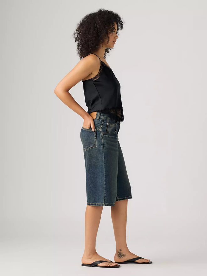 levi's® super baggy 超寬鬆牛仔短褲 | 女裝 005DT001723- Medium Indigo  – Levi's 香港