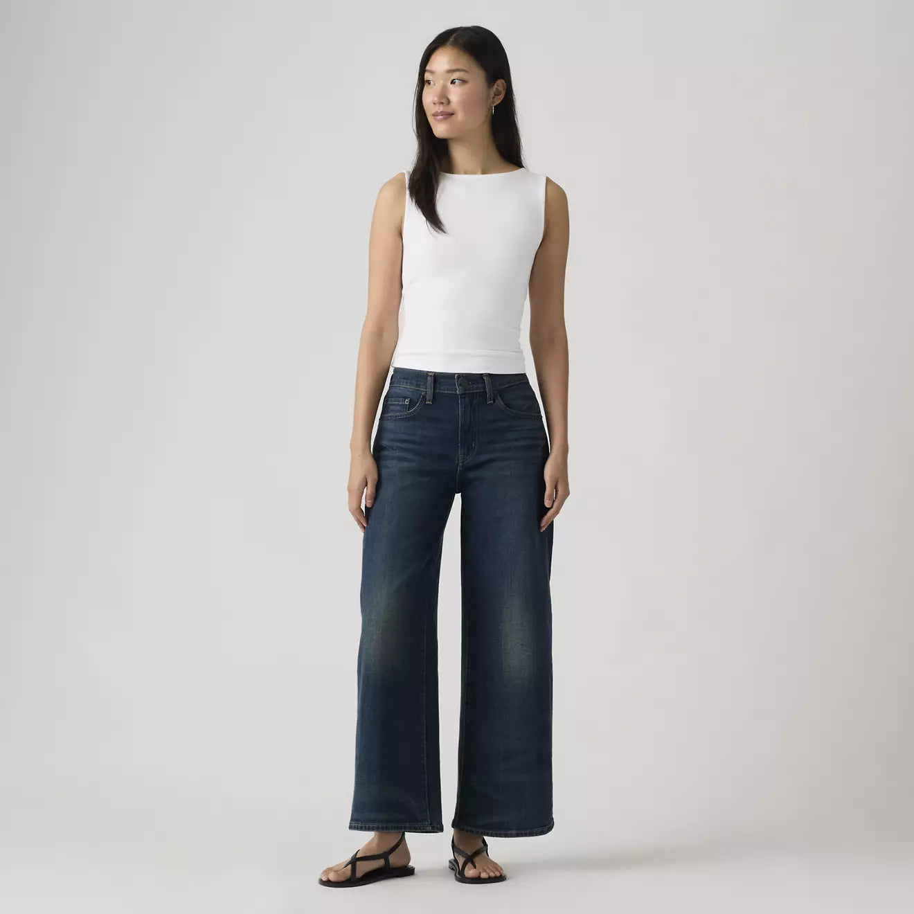 levi's® 728™ 高腰寬腿及踝牛仔褲 | 女裝 005I300012427 Medium Indigo – Levi's 香港