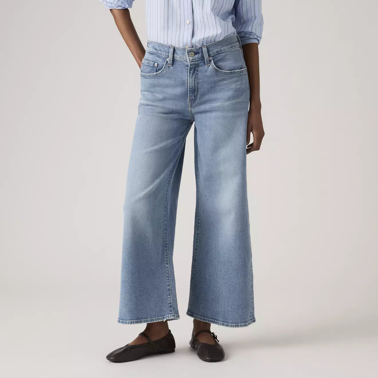 levi's® 728™ 高腰寬腿及踝牛仔褲 | 女裝 005I300032427 Green – Levi's 香港