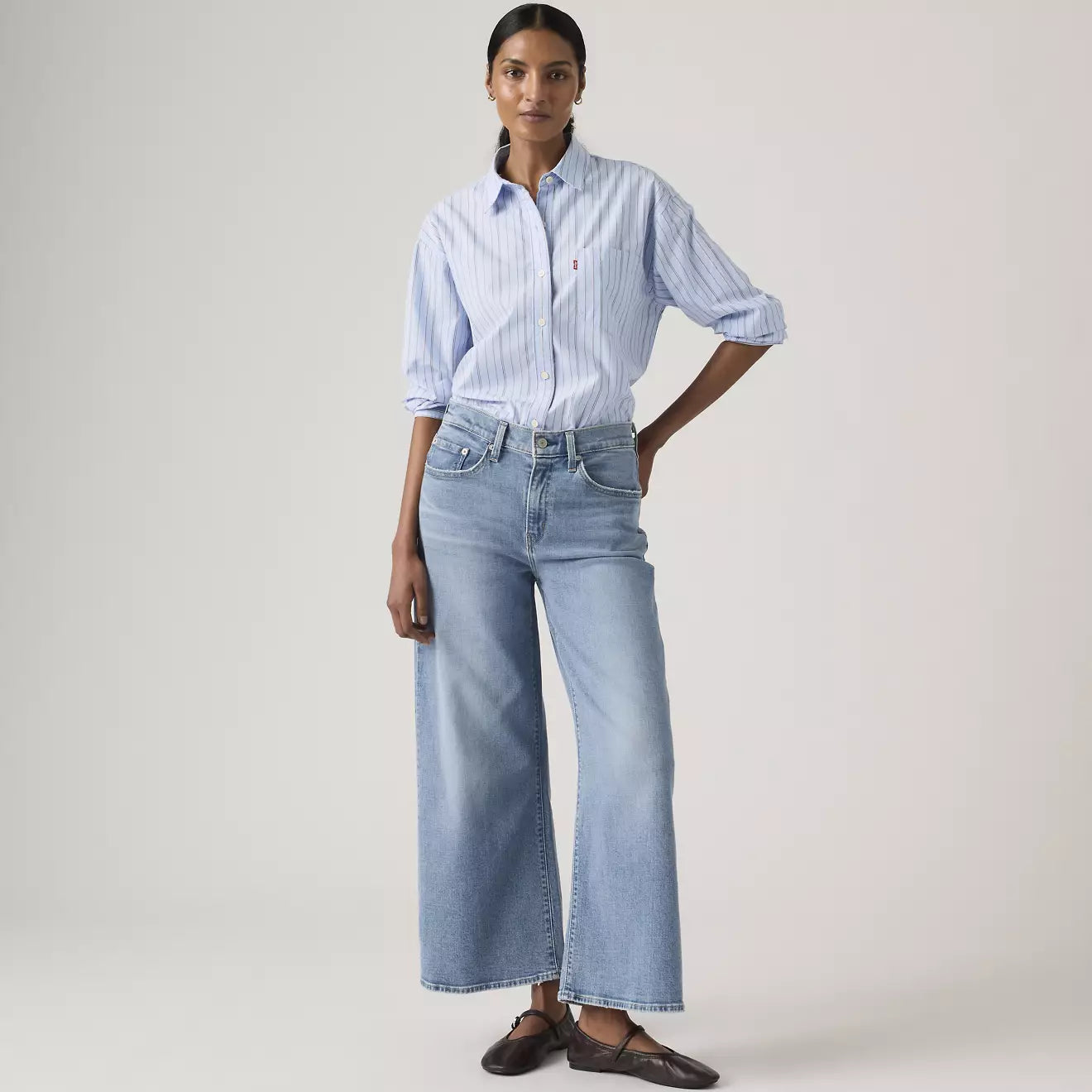 levi's® 728™ 高腰寬腿及踝牛仔褲 | 女裝 005I300032427 Green – Levi's 香港