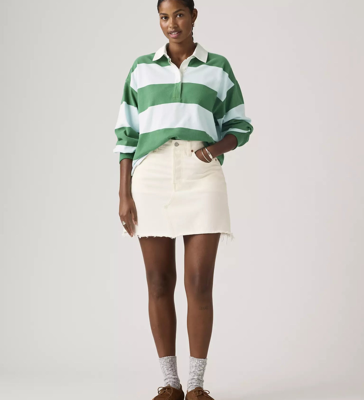 levi's® women's deconstructed 解構裙 | 女裝   005LW000525- White – Levi's 香港