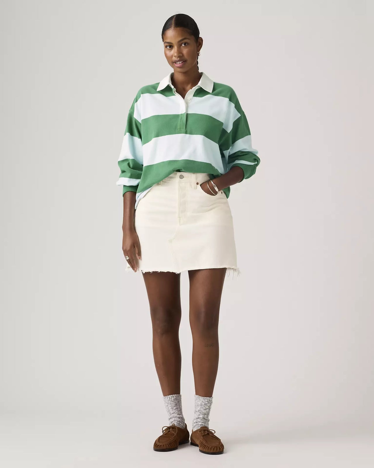 levi's® women's deconstructed 解構裙 | 女裝   005LW000524- White – Levi's 香港