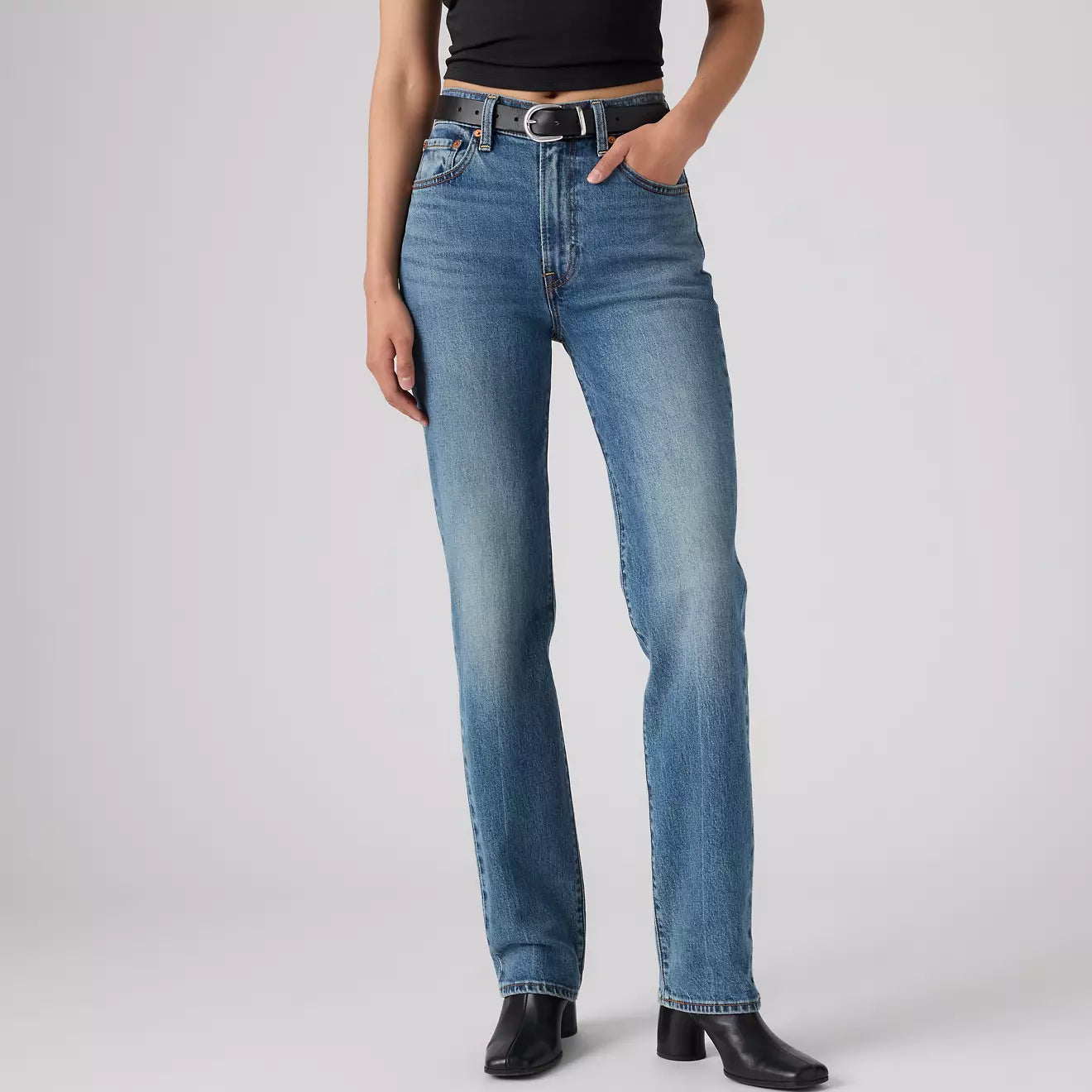 levi's® women's ribcage slim jeans 0081W00062429 Medium Indigo – Levi's Hong Kong
