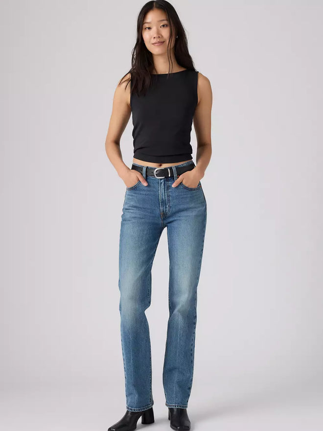 levi's® ribcage slim 牛仔褲 | 女裝 0081W00062429 Medium Indigo  – Levi's 香港