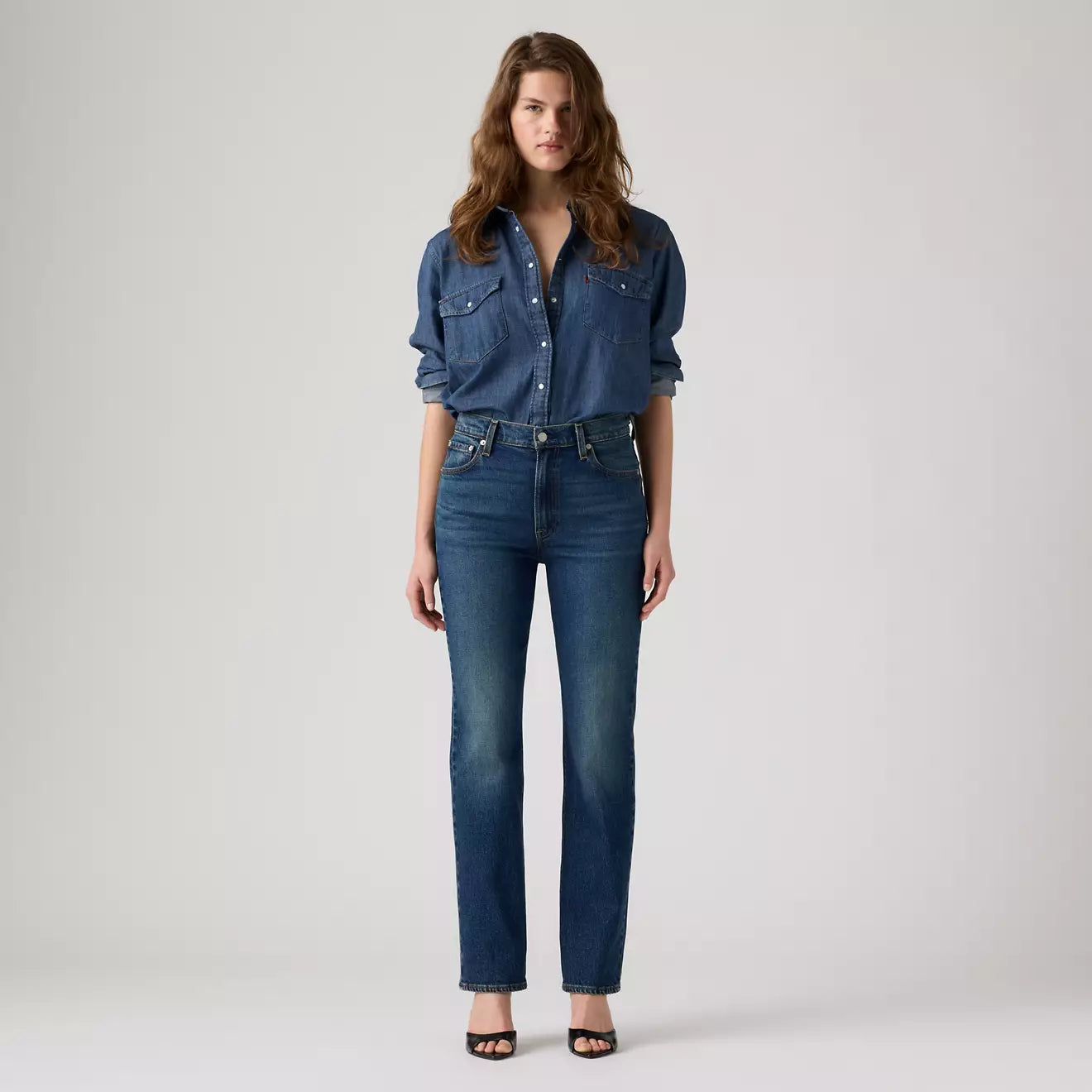 levi's® ribcage slim 牛仔褲 | 女裝 0081W00082429 Medium Indigo – Levi's 香港