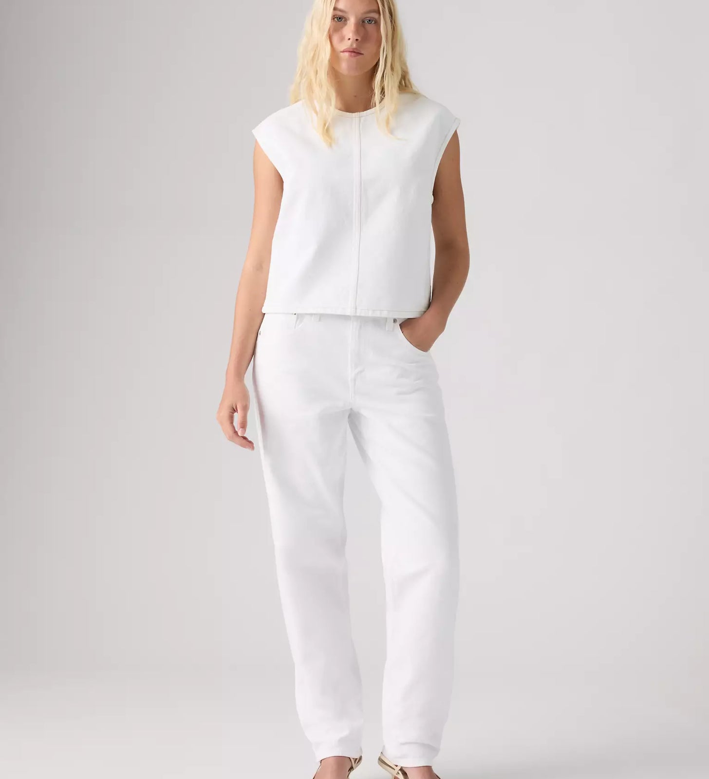 levi's® loose taper 寬鬆錐形牛仔褲 | 女裝   0083N00032429 White – Levi's 香港