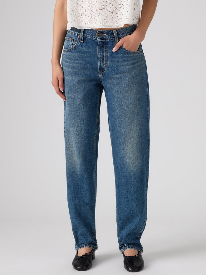 rosé朴彩英同款 levi's® 寬鬆錐形牛仔褲 | 女裝 0083N00492431 Medium Indigo  – Levi's 香港